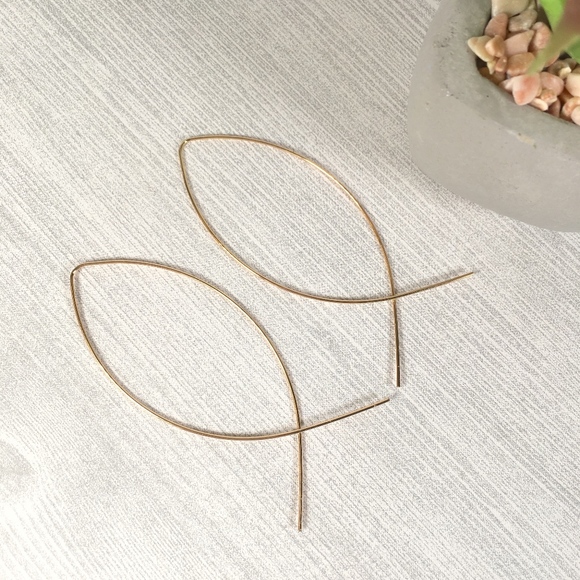 Geometric Wire Minimalist Chic Dangle Earrings - Picture 6 of 8